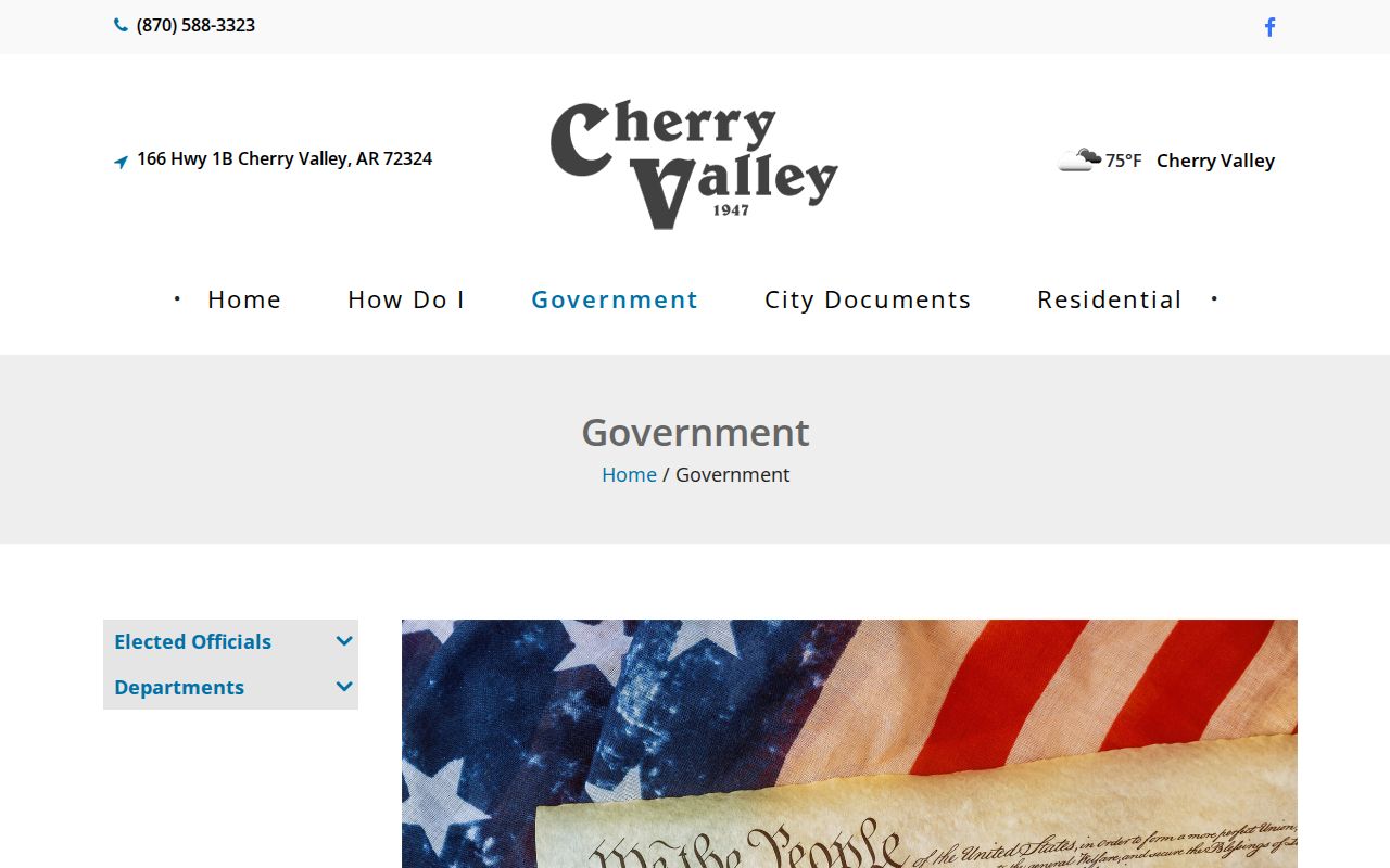Official City of Cherry Valley government page listing police and dispatch information