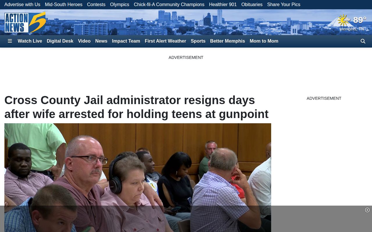 Regional news report concerning a Cross County jail event